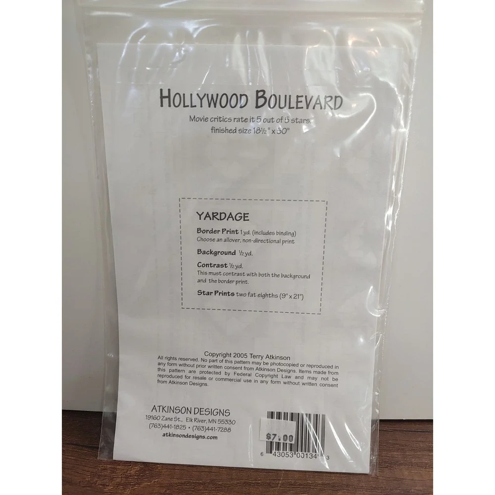 Hollywood Boulevard Quilted Tablerunner Pattern Atkinson Designs ATK-134